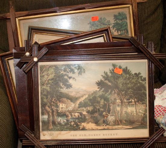 Seven assorted 19th century framed 139d0f