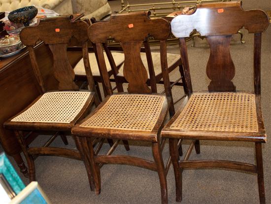 Set of three Victorian pine caned