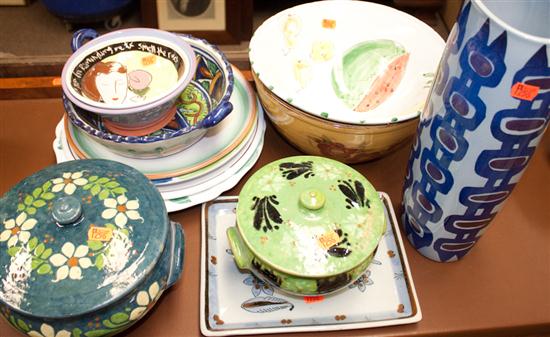 Assorted art pottery plates bowls 139dc3