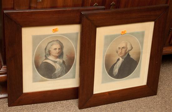 Pair of framed prints of George