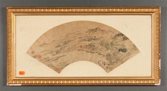 Reproduction of Chinese fan framed