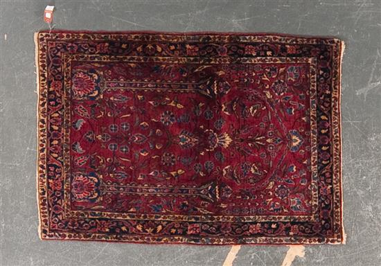 Semi-antique Sarouk prayer rug