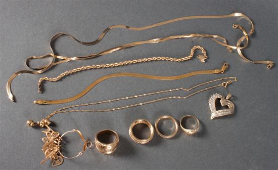 Group of 14K and 10K gold jewelry