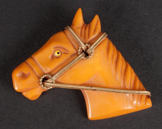 Bakelite and gilt metal horse head 139f14