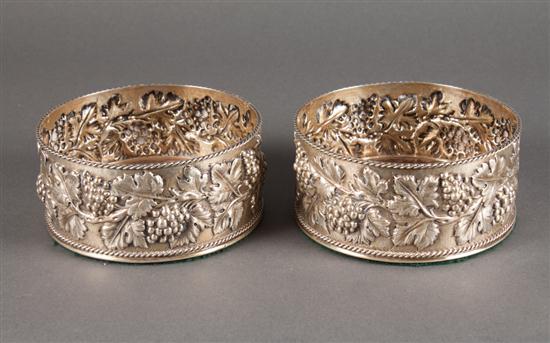 Pair of American repousse sterling