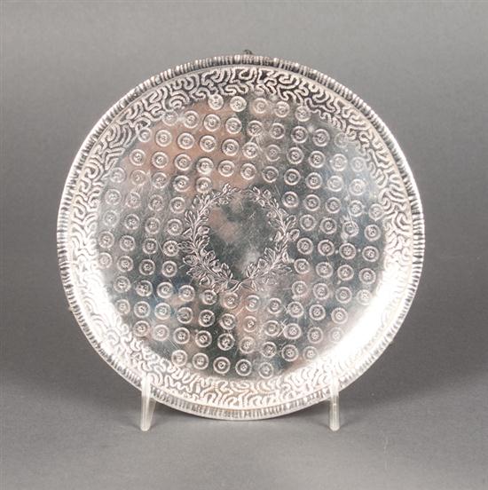 American engraved silver footed