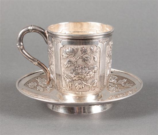 Chinese repousse silver cup and 139f9b