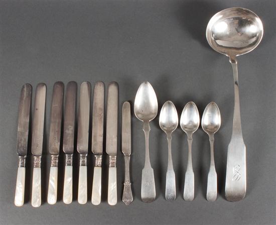 Four American coin silver spoons