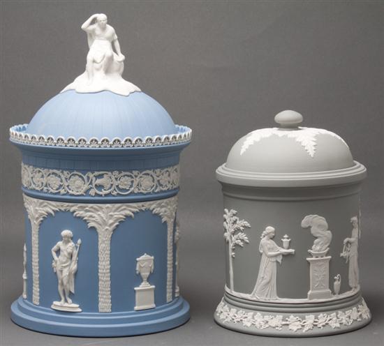 Two Wedgwood jasperware humidors 20th