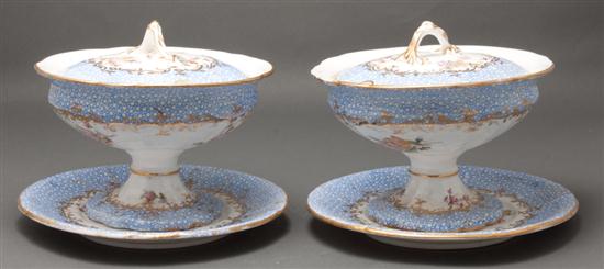 Pair of English floral decorated 13a030