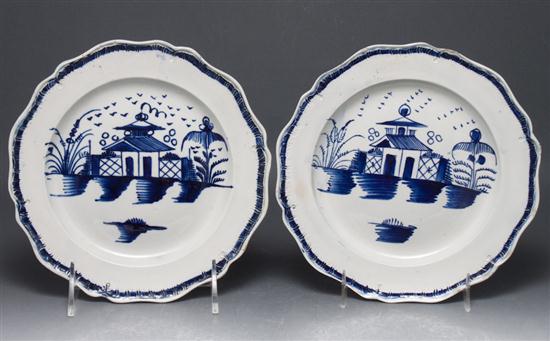 Pair of Staffordshire blue and 13a038