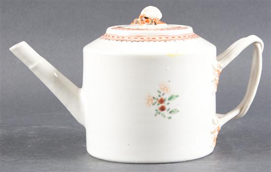 Chinese porcelain drum-form teapot