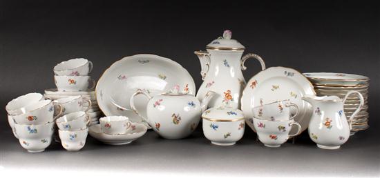 Meissen floral decorated porcelain 44-piece