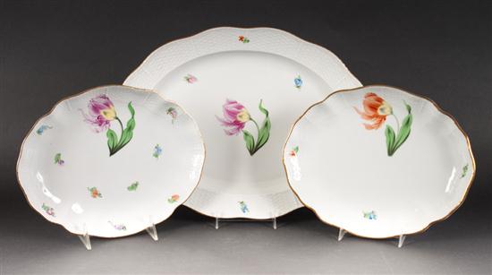 Herend floral decorated porcelain platter