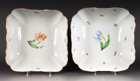 Pair of Herend floral decorated