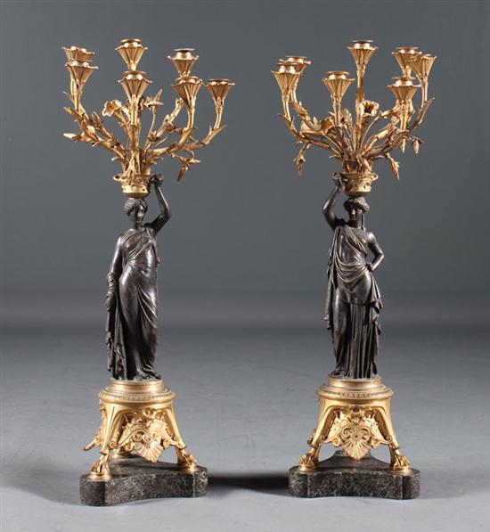 Pair of Napoleon III gilt and patinated 13a12c