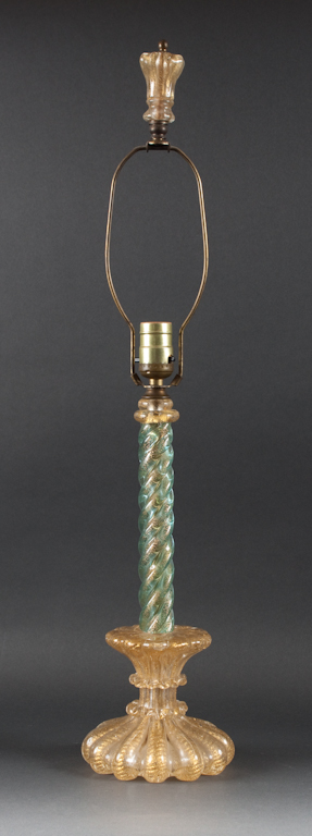 Venetian blown gilt-speckled glass