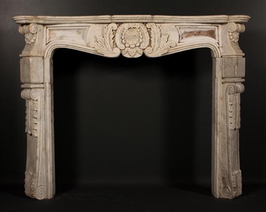 Louis XVI style carved white marble 13a139