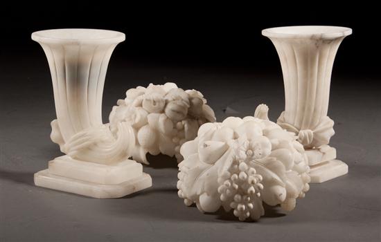 Pair of Italian carved alabaster 13a144