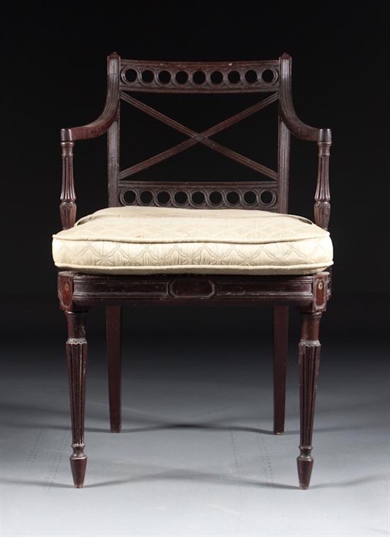 Regency mahogany cane seat armchair 13a181
