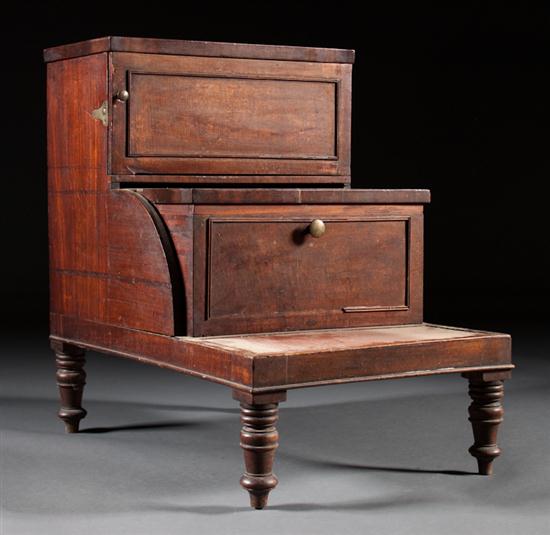 George IV mahogany library step/commode