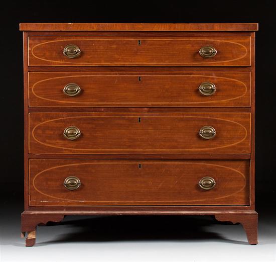 Federal stringer inlaid mahogany chest