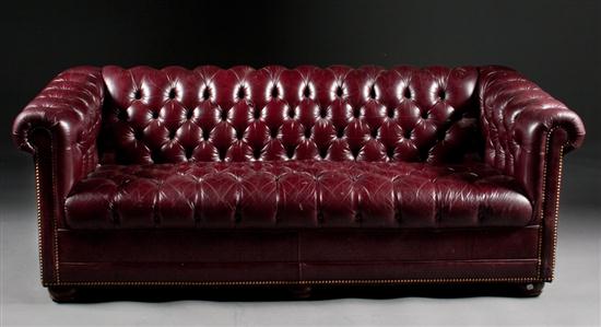 Button upholstered leather Chesterfield 13a1af