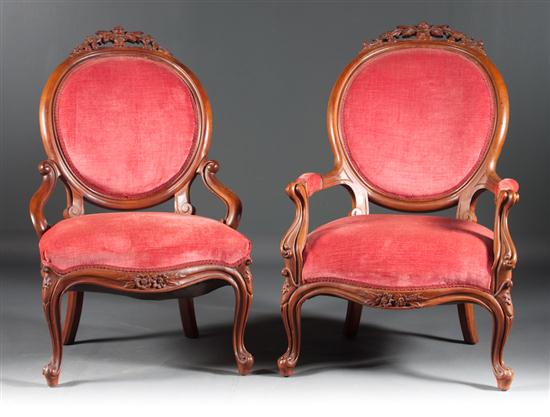 Two American Rococo Revival carved 13a1b1