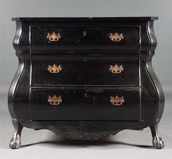 Dutch style ebonized wood bombe