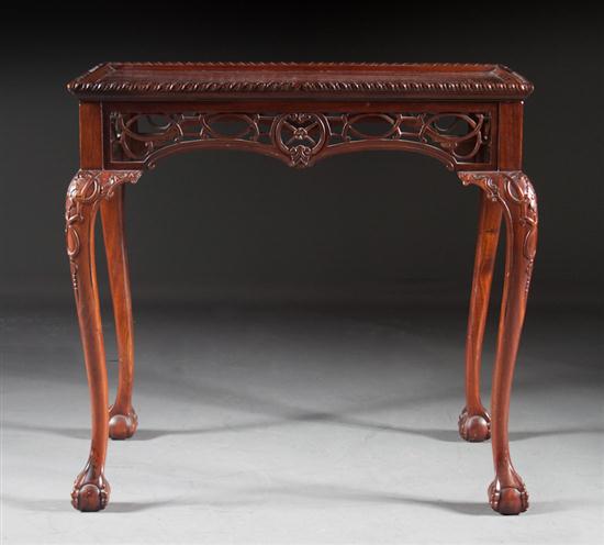 Chippendale style mahogany silver