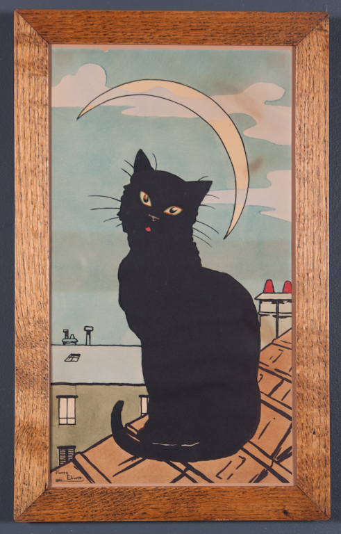 Harry Eliott 1882-1959 Black Cat