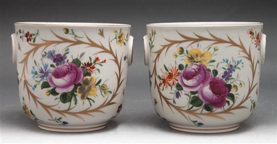 Pair of French floral decorated