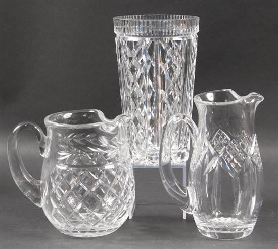 Two molded crystal pitchers and 13a29e