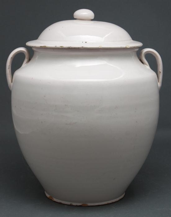 French faience covered jar Estimate 13a2b7