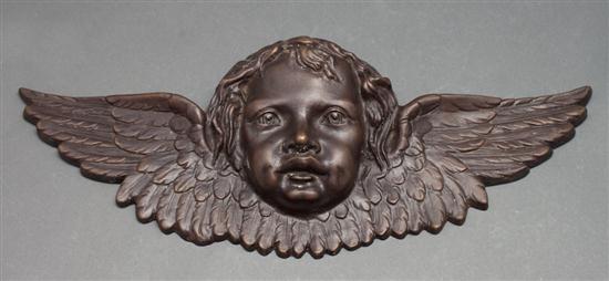 Continental patinated bronze seraphim