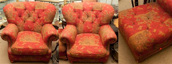 Pair of overstuffed upholstered 13a2e6