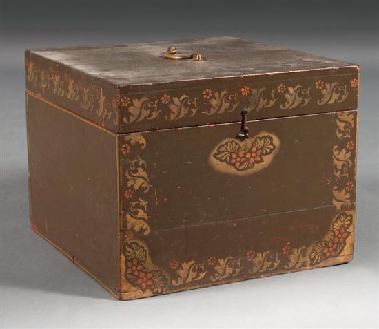 American painted wood box Estimate