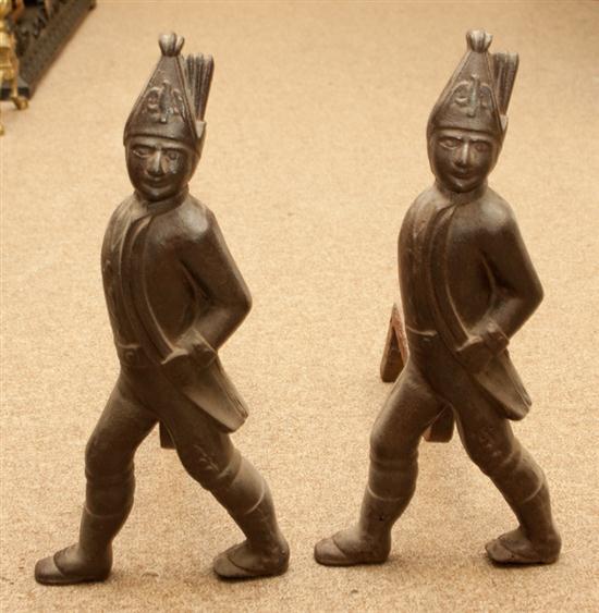 Pair of cast iron Hessian soldier 13a32a