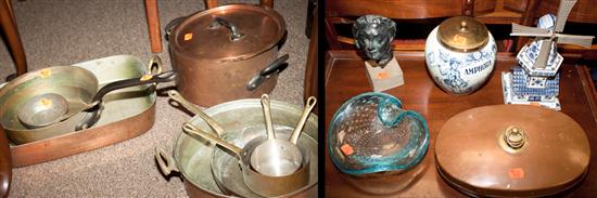 Group of assorted copper cooking 13a3a5