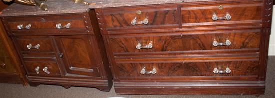 Victorian walnut marble-top dresser