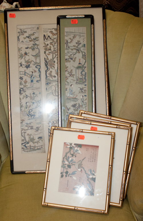 Two framed Chinese needlework pictures 13a41a