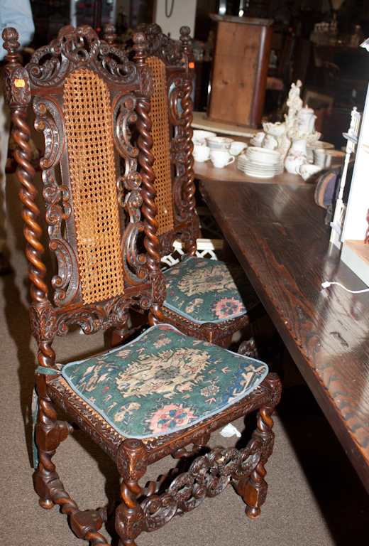 Jacobean oak trestle table with