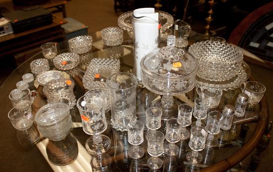 Large assortment of pressed glassware
