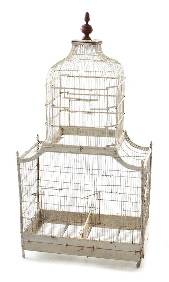 Victorian painted birdcage wood 13a569