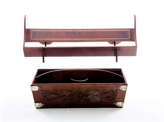 English oak cutlery tray and inlaid 13a624