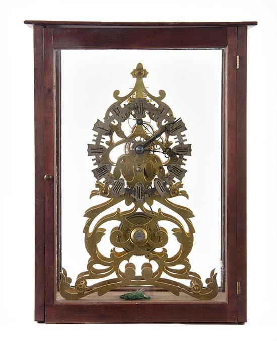 English box skeleton clock mid 13a639