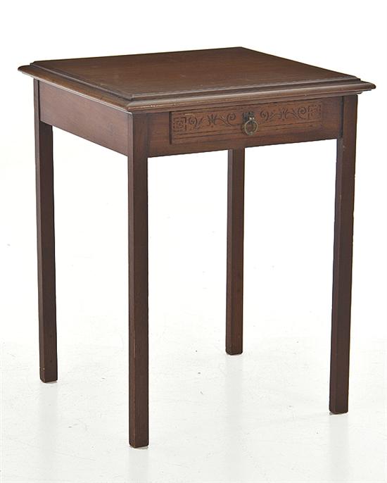 English mahogany side table stamped