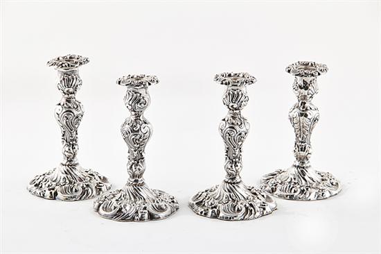 Georgian sterling candlestick set