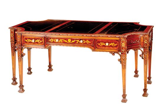 Carved and inlaid mahogany partner s 13a6a8
