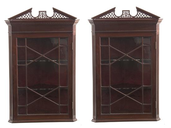 Pair Georgian style mahogany hanging 13a6a0